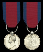 Waterloo 1815 (John Darwin, 1st Batt. 4th Reg. Foot.) fitted with replacement silver clip and steel ring suspension,...