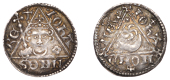 John (as King, 1199-1216), Third coinage, Penny, Dublin, Johan, iohan on dive, pellet on tip of the third ray,...
