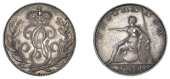 George III (1760-1820), Pattern Sixpence, 1791, by J.P. Droz, edge plain, 2.68g/12h (ESC 2222). Brushed, otherwise...