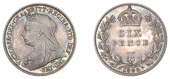 Victoria (1837-1901), Proof Sixpence, 1893, edge grained, 2.82g/12h (ESC 3286; S 3941). Toned, about as struck	...