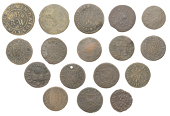 KENT, Maidstone, Thomas Bond, Farthing, 1666, 0.67g/12h (N 2627; BW. 380); Rob Brooke, Halfpenny, 1670, 1.29g/3h (N...