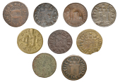 SURREY, Farnham, John Holloway, Farthing, 1658, 1.04g/6h (E 86; N 4579; BW. 77), Jams Hunt, Farthing, 0.88g/6h (E...