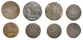 SUSSEX, Cliffe, Mary Akehurst, Halfpenny, 1667, 2.15g/12h (N 5213; BW. 73); Eastbourne, John Elphicke, 0.96g/6h (N...