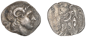 Greek Coinages, Kings of Thrace, Lysimachos, Tetradrachm, Pergamon, 287-282, diademed and horned head of Alexander...
