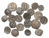 Greek Multiple Lots, Miscellaneous Greek coins in silver (21), mostly from south Italy [21]. Varied state, several...
