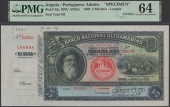 Banco Nacional Ultramarino, Angola, printers archival specimen 5 Mil Reis, 1 March 1909, serial number range 220001...