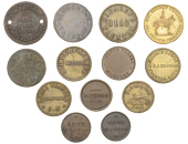 Miscellaneous Tokens and Checks, SOMERSET, Taunton, Plough Inn, brass Twopence, 27mm (SPHT 276), Saracen’s Head,...