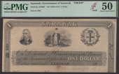 Government of Sarawak, a cut-down Perkins Bacon die proof on paper for $1, 19- (Sept 9th 1903), no signatures or...