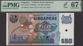 Board of Commissioners of Currency, Singapore, specimen $50, ND (1976), serial number S000156, blue and...