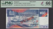 Board of Commissioners of Currency, Singapore, specimen $50, ND (1987), serial number S000130, blue and...