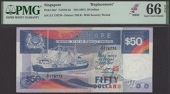 Board of Commissioners of Currency, Singapore, replacement $50, ND (1987), serial number Z/1 176770, blue and...