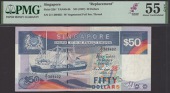 Board of Commissioners of Currency, Singapore, replacement $50, ND (1987), serial number Z/1 389402, blue and...