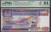 Board of Commissioners of Currency, Singapore, specimen $1000, ND (1984), serial number S000000, purple and...