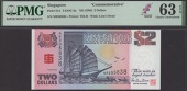 Board of Commissioners of Currency, Singapore, commemorative $2, ND (1994), serial number NR205838, purple,...