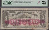 British North Borneo Company, $1, 3 March 1896, serial number A70852, two manuscript signatures, Mount Kinabalu at...
