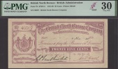 British North Borneo Company, 25 Cents, 3 November 1920, serial number 40507, pink, arms at left, value at low...