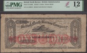 British North Borneo Company, $1, hand-stamped date 12 September 1924, dark blue serial number A/A 360811, black and...