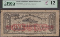 British North Borneo Company, $1, hand-stamped date 12 September 1924, dark blue serial number A/A 360811, black and...