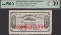 British North Borneo Company, $1, 29 July 1927, serial number F7808, black and red, Mount Kinabalu at top centre,...