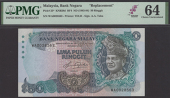 Bank Negara Malaysia, replacement 50 Ringgit, ND (1983), serial number WA0028563, blue and lilac, Tunku Abdul Rahman...