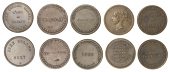 Miscellaneous Tokens and Checks, Co GALWAY, Galway, George Farquarson & Co, 1839 (2, W 6370, 6380), I. Fortune & Co...