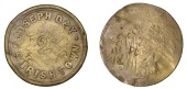 Miscellaneous Tokens and Checks, Co DUBLIN, Dublin, Joseph Day, brass Twopence by Parkes [1876-87], 28mm (Rice 116;...