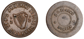 Miscellaneous Tokens and Checks, Co CORK, Cork, J.R. Murphy, copper Threepence by Parkes [1865-72], 23mm (Rice 287;...