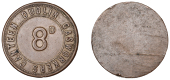 Miscellaneous Tokens and Checks, Co DUBLIN, Dublin, Dublin Gasworks Canteen, uniface brass Eightpence, 32mm (Rice...