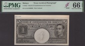 Board of Commissioners of Currency, Malaya, obverse and reverse Bradbury Wilkinson archival photographs showing...
