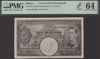 Board of Commissioners of Currency, Malaya, obverse and reverse Bradbury Wilkinson archival photographs showing...