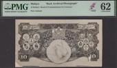 Board of Commissioners of Currency, Malaya, two different printers’ archival  photographs showing proposals for...
