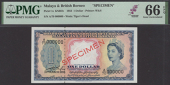 Board of Commissioners of Currency, Malaya and British Borneo, specimen $1, 21 March 1953, serial number A/70...