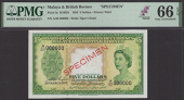 Board of Commissioners of Currency, Malaya and British Borneo, specimen $5, 21 March 1953, serial number A/30...