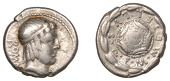 Roman Republican Coinage, M. Caecilius Q.f. Q.n. Metellus, restored issue, Denarius, c. 82-80, diademed head of...