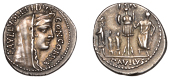 Roman Republican Coinage, L. Aemilius Lepidus Paullus, Denarius, c. 62, veiled and diademed head of Concord right,...