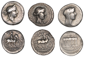 Roman Republican Coinage, M. Aemilius Lepidus, Denarii (3), c. 61, laureate and diademed female head (Roma?) right,...