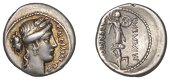Roman Republican Coinage, C. Memmius C.f., Denarius, c. 56, wreathed head of Ceres right, c memmi c f before, rev....