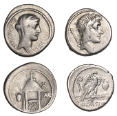 Roman Republican Coinage, Q. Cassius Longinus, Denarii (2), c. 55, head of Genius right, sceptre behind, rev. eagle...