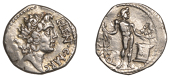 Roman Republican Coinage, L. Cornelius Lentulus and C. Claudius Marcellus, Denarius, April-June 49, head of Apollo...