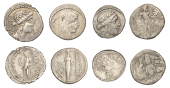 Roman Republican Coinage, Denarii (4), Man. Acilius Glabrio, c. 49, 3.81g; L. Cornelius Lentulus and C. Claudius...