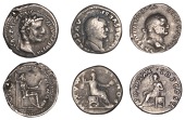 Roman Imperial Coinage, Denarii (3), Tiberius, Lugdunum, after 16 AD, laureate bust right, rev. Livia seated right...
