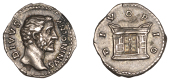 Roman Imperial Coinage, Divus Antoninus Pius, Denarius, 162, bare-headed bust right, rev. altar, 3.32g (RIC 441; RSC...