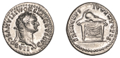Roman Imperial Coinage, Domitian (as Caesar), Denarius, 80-1, laureate head right, rev. crested Corinthian helmet on...