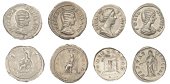 Roman Imperial Coinage, Denarii (4), Diva Faustina Junior, c. 175-6, draped bust right, rev. altar, 3.48g (RIC...