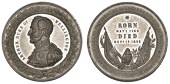 Death of the Duke of Wellington, 1852, a white metal medal, unsigned (by Allen & Moore), uniformed bust left within...