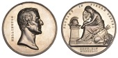 Death of the Duke of Wellington, 1852, a silver medal by G.G. Adams, bare head right, rev. mourning Britannia seated...