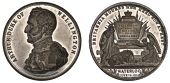 Death of the Duke of Wellington, 1852, a white metal medal by Allen & Moore, uniformed bust left, rev. sarcophagus,...