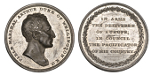 Death of the Duke of Wellington, 1852, a white metal medal, unsigned, similar, 41mm (Eimer 156; BHM 2494). Some...