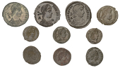 Roman Imperial Coinage, Constantius II, Maiorina, Siscia, c. 350, pearl-diademed, draped and cuirassed bust right, a...