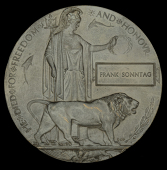 Memorial Plaque (Frank Sonntag) nearly extremely fine 	 £80-£100